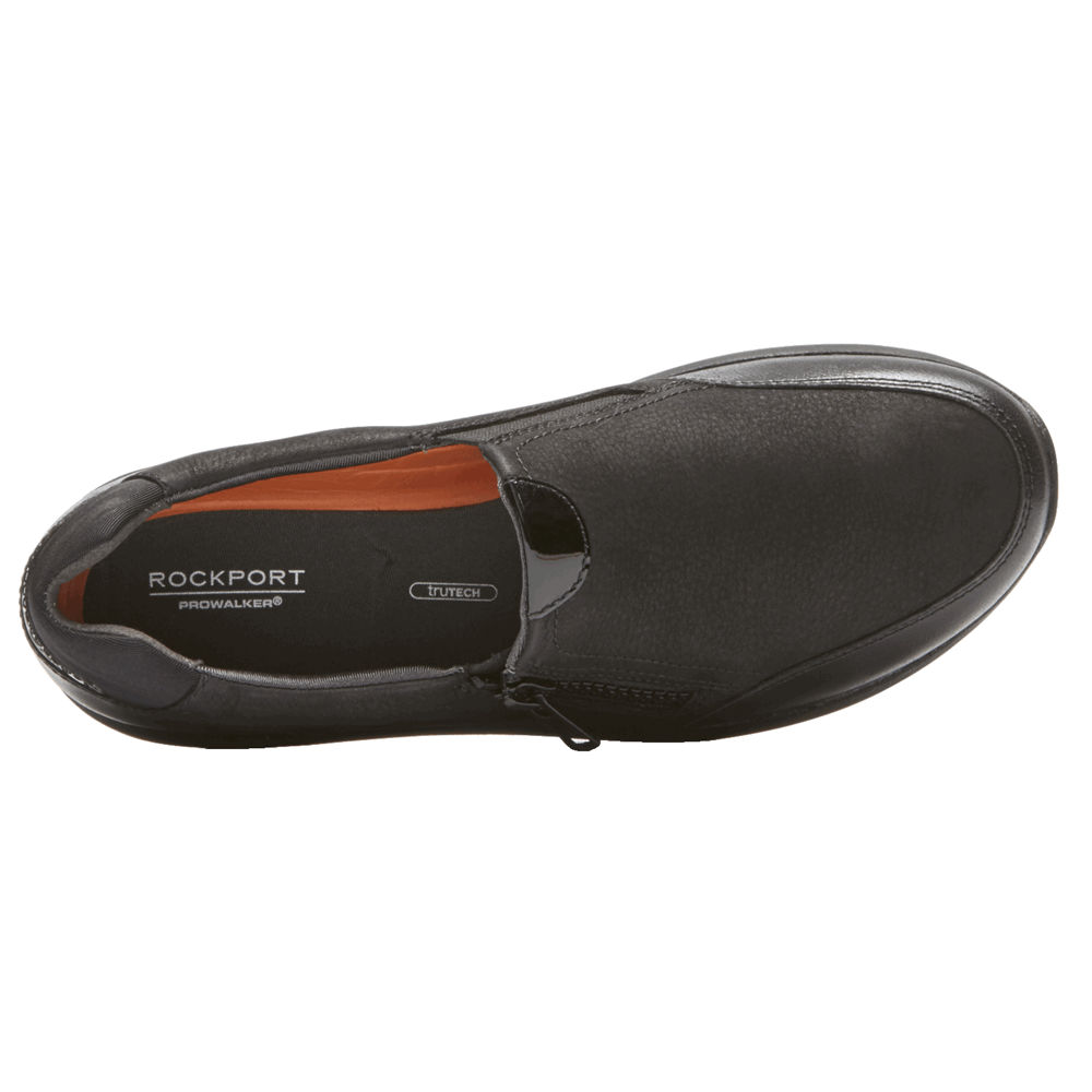 Rockport Womens Slip-On Black - Trustride Side Zip - UK 123-OCGZVQ